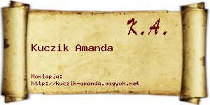 Kuczik Amanda névjegykártya